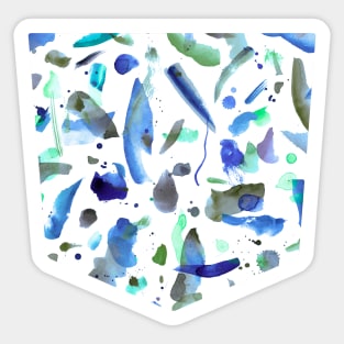 Pocket- speckled watercolor blue Sticker